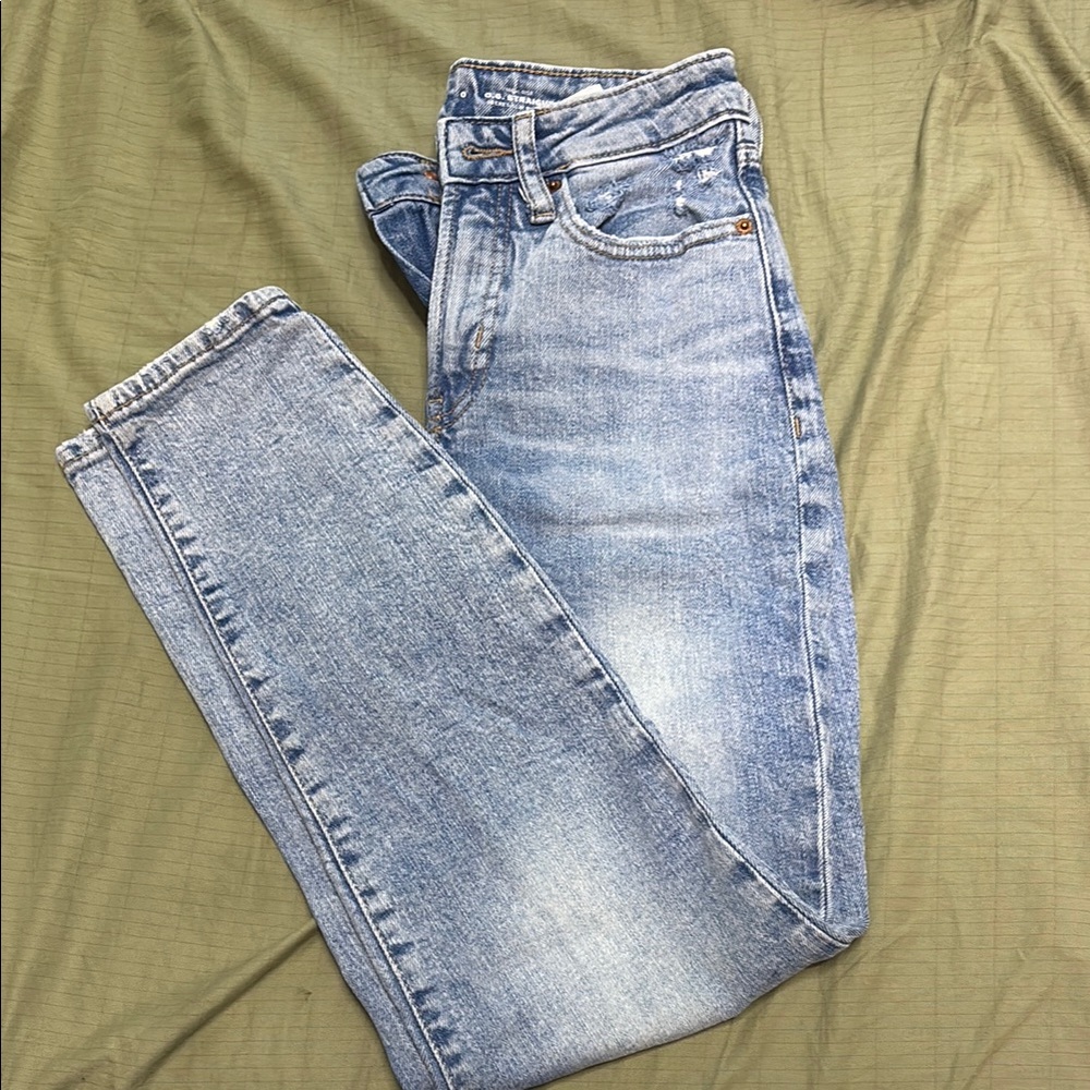 Old Navy Blue Straight Leg Jeans with Vintage Wash